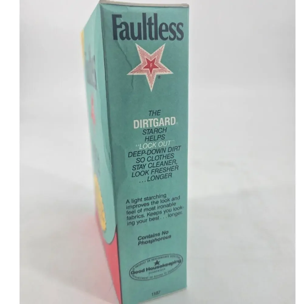 Vintage Faultless Starch 12oz Box Blued Perfumed Unopened Made In USA NOS